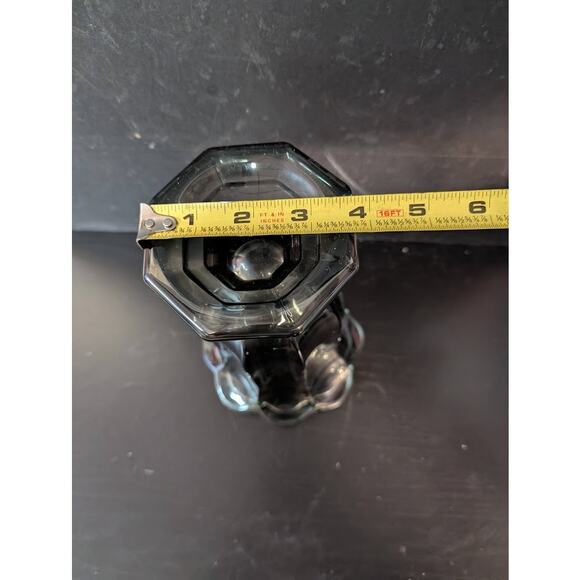 Chamorro Glass Table Vase See More by Astoria Grand VINTAGE smoke gray 9" tall - Picture 8 of 9